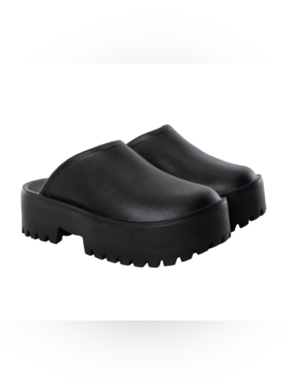 NWOT Black EVA Platform Clog Mules